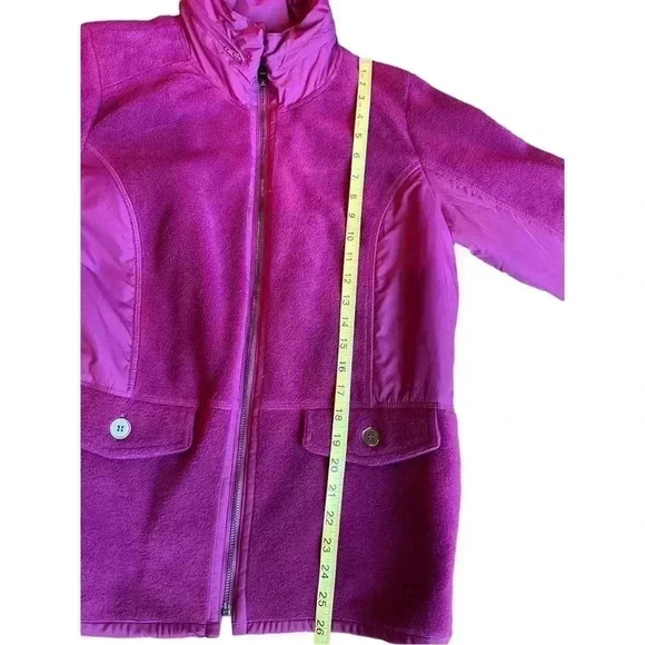 WOMEN’S STYLE & CO FUCHSIA FLEECE HOODED JACKET• SIZE M•SIDE SEAM POCKETS• - Picture 10 of 13
